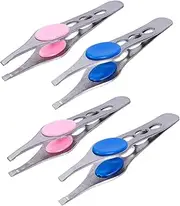 FOMIYES 4Pcs Assorted Color Eyebrow Tweezers Eyebrow Clamp Tool for Precision Grooming Salon for Fine Hair Plucking and Shaping