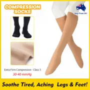 Knee High Compression Socks Women Men 30-40 mmHg Travel Flight Edema Stockings