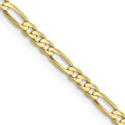 20 Inch 10K 2.75mm Flat Figaro Chain