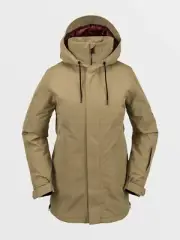 Brand New Womens 2024 Volcom Paxson 2L TDS INF Parka Jacket Dark Khaki Small