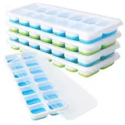 Ice Cube Tray with Lids BPA Free, 4 Pack - 56 Ice Flexible Easy Release