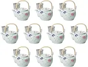 Set of 10 Ribon U No. 8 Earthenware Pot, 6.1 x 4.9 inches (15.5 x 12.5 cm), 1100cc | Arita Yaki Setomonohonpo
