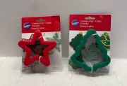 Wilton Holiday Christmas Tree Star Comfort Grip Cookie Cutters NEW