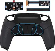 eXtremeRate Black Rubberized Grip Programable RISE4 Remap Kit for PS5 Controller BDM 010 & BDM 020, Upgrade Board & Redesigned Back Shell & 4 Back Buttons for PS5 Controller - Controller NOT Included