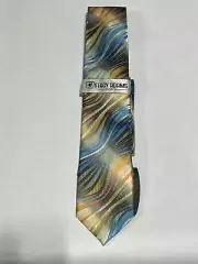 Mens Stacy Adam Multicolor Wave Pattern Tie With Matching Pocket Square NEW