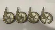 4x Original Vintage Brass Swivel Wheels for a Bar Trolley Drinks Cart NOS