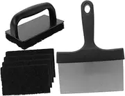 HAPINARY 1 Set BBQ Grill Cleaning Brush Set with Scraper Durable Oil Cleaning Tools for Grate Maintenance for Outdoor Grilling and Camping