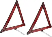GARVALON Warning Triangle for Cars 2pcs Road Safety Sign Made of Strong Material Easy to Use Wind Resistant for Daily Use Road Construction and Vehicle Maintenance