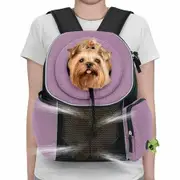 Pet Travel Dog Backpack Carrier,Head-Out Design,Breathable,Puppy Front Carrier,Hiking Bag,Small Medium Dog Puppy Large Cat Carrying Bag,Purple