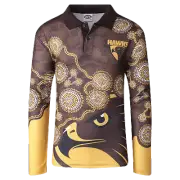 Hawthorn Hawks AFL 2022 Playcorp Indigenous LS Polo Shirt Sizes S-3XL! W22
