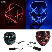Halloween Clubbing Light Up LED Mask Costume Rave Cosplay Party Purge 3 Modes