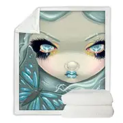Faces of Faery #26 Ice Girl and Butterfly Throw Blanket
