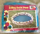 Vtg 2 Ring Swim Wading Shallow Kiddie Pool Deadstock Retro Blowfish Crabs Whale