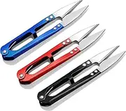 3 Pieces Sewing Scissors 4.7 Inch U Shape Yarn Thread Cutter Embroidery Small Snips Clippers Trimming Nipper for Sewing Stitch DIY Crafts Supplies, Random Color