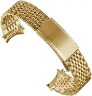 [QCLCVBBFGW] Curved End Solid Stainless Steel Watchbands Fit For Omega Fit For Seamaster Fit For Speedmaster Speedmaster 18mm 19mm 20mm Bead Of Rice Strap Men Bracelet