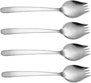 OFFSCH Stainless Steel Salad Spork Set 4 Pcs Reusable Salad Serving Fork Spoon for Homes Hotels Shops