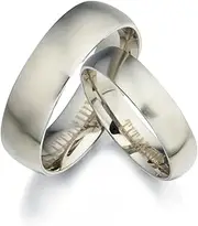 [Gemini] Groom & Bride Plain Matte & Polish Anniversary Titanium Wedding Rings Set Width 7mm & 5mm Men Size : 15.5