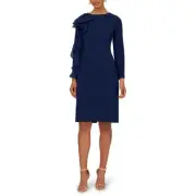 Aidan Mattox Womens Ruffled Knee-Length Party Sheath Dress BHFO 6580