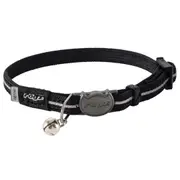 Rogz Alleycat Adjustable Safeloc Cat Collar Black 8mm