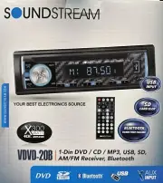 NEW Soundstream VDVD-20B Single DIN In-Dash DVD/CD Receiver with Bluetooth