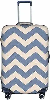 [pvinnk] Blue Beige Stripe Print Protective Luggage Cover Elastic Washable Suitcase Travel Gear Protector, White, Large