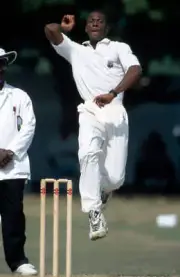 Nixon McLean bowling for West Indies A during the match again- Old Cricket Photo
