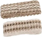 2pcs Burlap Lace Trim Decorative Ribbon for DIY Projects Vintage Jute Twine Crafting Material for Clothing Accessories and Home Decor for Weddings and Parties