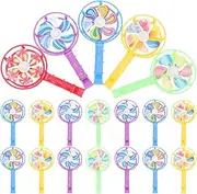NOLITOY 20Pcs Colorful Windmill Whistle Toy Set, Funny Blower Party Noisemaker Wind Spinners for Kids Party Favors(4.72X2.55 Inch Random Color)
