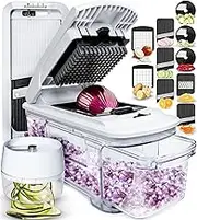 fullstar Mandoline Plastic Vegetable Slicer Spiralizer Chopper/Cutter and Grater-Black