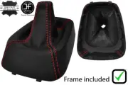 RED STITCH LEATHER GEAR BOOT+PLASTIC FRAME FOR MITSUBISHI CARISMA 1995-2005