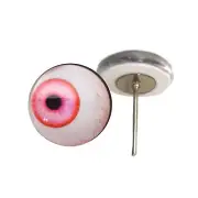 Pair Side Glance Pink Glass Eyes On Wire Pin Posts Doll Making Needle Felt