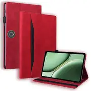 For OnePlus Pad 2/Pad Pro Case PU Leather Business Folio Protective Tablet Cover Card Holder-Red