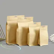 Stand-Up Zip Lock Paper Bags zipper Kraft pouches flat bottom foil space saver