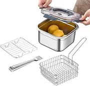 Camp Cook Set | 2500ml 316 Stainless Steel Backpacking Cookware | Multifunctional Hiking Cooking Set, Camping Equipment, Deep Fryer Pot for Camping, Backpacking