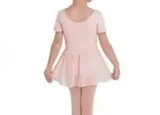 Bloch CL5402 Girl's 12 (Large) Pink Short Sleeve Leotard Footed Tights And Skirt