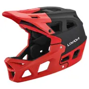 Lixada Full Face Mountain Bike Helmet Adult Racing Downhill MTB Helmet for Mountain Bike red/black
