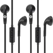 2x Moki Stereo In-Ear Earphones 3.5mm Headset w/Volume Control/In-Line Mic Black