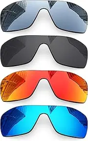 [LenzReborn] 1.6MM Polarized Replacement Lenses for Oakley Batwolf OO9101 Sunglasses, UV Protection, Dark Mirror Lens, Repair Parts&Kit