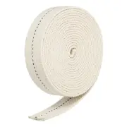 Cotton Oil Lamp Wick 25mm Flat Wide 5Meter/16.4Ft Long with Black Stitch, 1 Roll