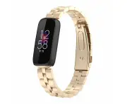 WASSUP Compatible with Fitbit Luxe Stainless Steel Watch Band Replacement Metal Strap Wrist Band-Champagne Gold