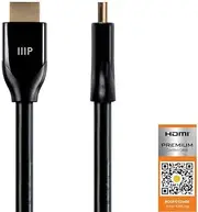 Monoprice Certified Premium HDMI Cable - Black - 25 Feet | 4K@60Hz, HDR, 18Gbps, 24AWG, YUV 4:4:4