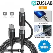 USB Type C PD 60W/20W 2 in 1 Braided Cable Data Fast Charger For Samsung Apple