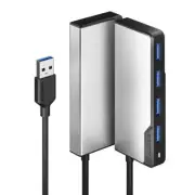 O-Alogic 4 Port USB Hub Fusion Swift 4-in-1 Hub USB-A Space Grey