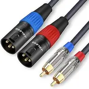 JOLGOO RCA to XLR Cable, Dual RCA Male to Dual XLR Male Cable, 2 RCA Male to 2 XLR Male HiFi Audio Cable, 4N OFC Wire, for Amplifier Mixer Microphone, 6.6 Feet