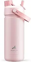 POWCAN 18 oz Insulated Water Bottle with 2-in-1 Straw and Spout Lid, Keep Cold 24H, Leak-Proof, Fits in Car Cup Holder, Stainless Steel Water Bottle for Sports, Travel, and School (Cotton Candy)
