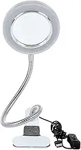 Magnifying Lamp with Clamp 8X Magnifying Glass LED Desk Lamp USB Powered Clip On with 2 Adjustable Light Settings for Tattoo, Manicure,Reading Books and Newspapers