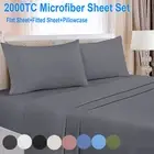 Soft Single/Double/Queen/King 4 Piece Bed Sheet Set,Flat,Fitted,Pillowcases