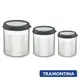 TRAMONTINA 不鏽鋼儲物密封罐3件組（黑色 白色）