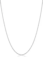 [Kooljewelry] Real 10k White Gold Delicate Lightweight 0.7 mm Thin Rope Chain Necklace for Women (14, 16, 18, 20, 24 or 30 inch)