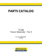 NEW HOLLAND T7.260 TRACTOR SIDEWINDER TIER 4 PARTS CATALOG